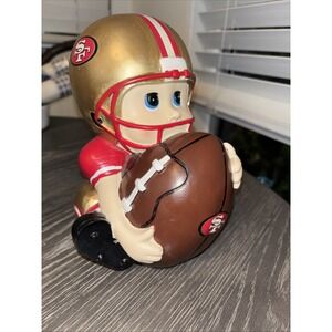 49ers NFL Vintage 1980's Baby w/ Football Ceramic Bank Piggy Bank